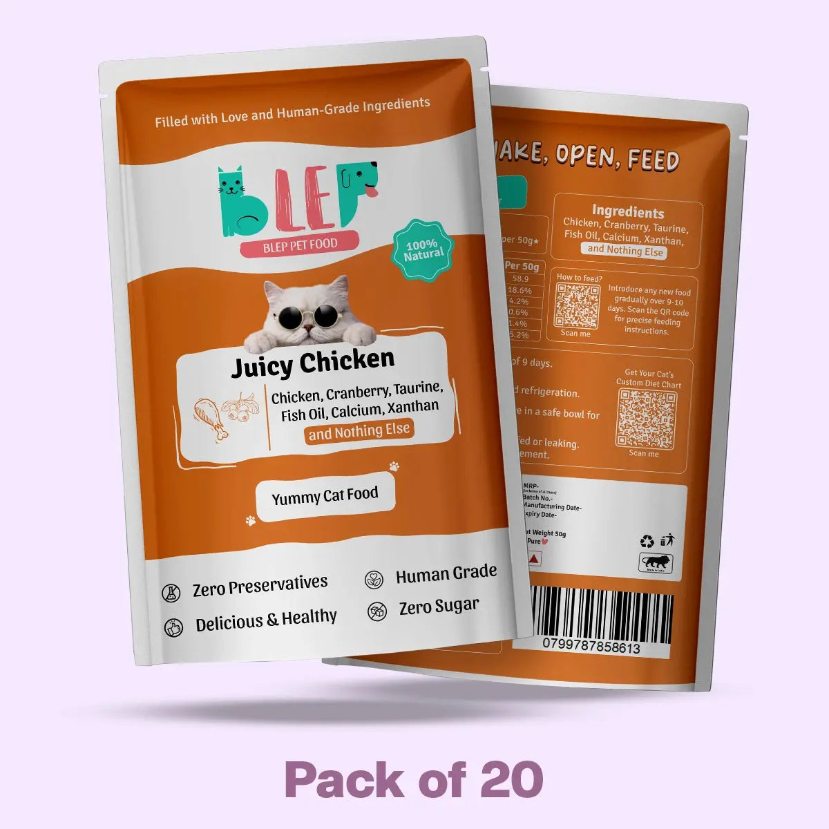 Monthly Pack of Juicy Chicken Fresh Cat Food