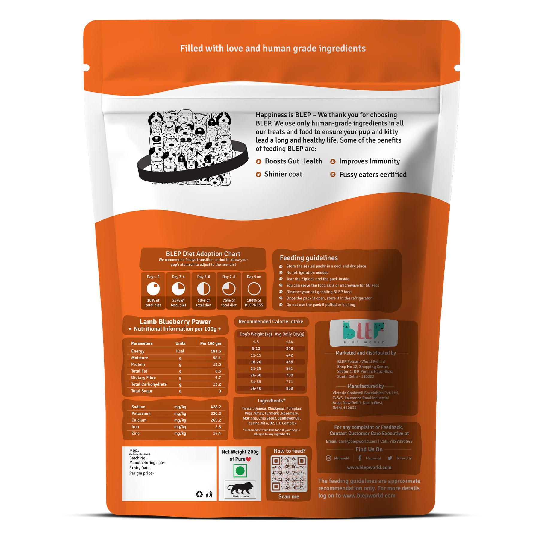 Paneer Quinoa Fresh Dog Food - No Preservatives