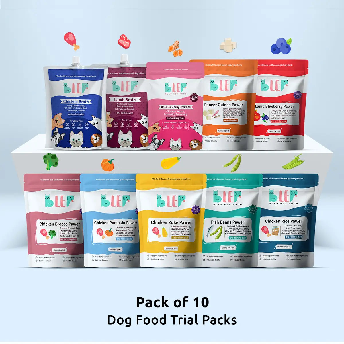 BLEP All-In-One Dog Food Trial Pack - Food, Broth & Treat