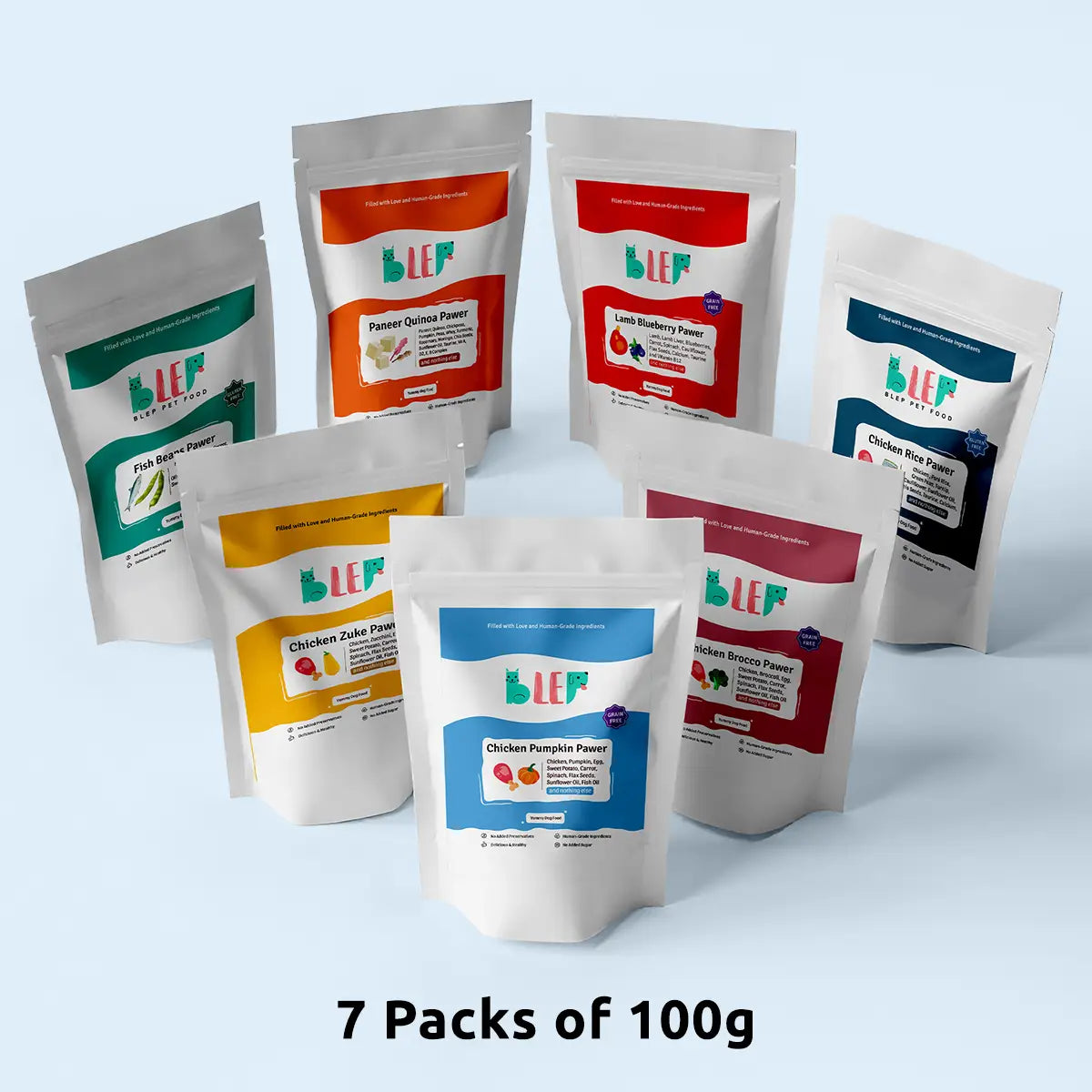 All Recipes Dog Food Trial Pack (Chicken, Lamb, Fish & Paneer) BlepWorld