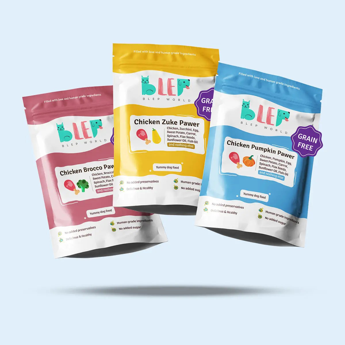 Monthly Pack of Chicken Pumpkin, Zucchini & Broccoli Fresh Dog Food BlepWorld