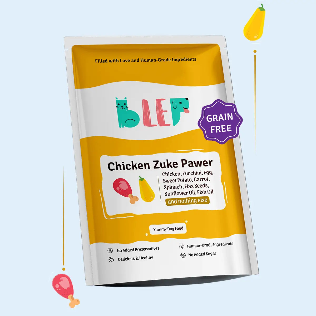 Chicken Zucchini Fresh Dog Food - Zero Preservatives BlepWorld