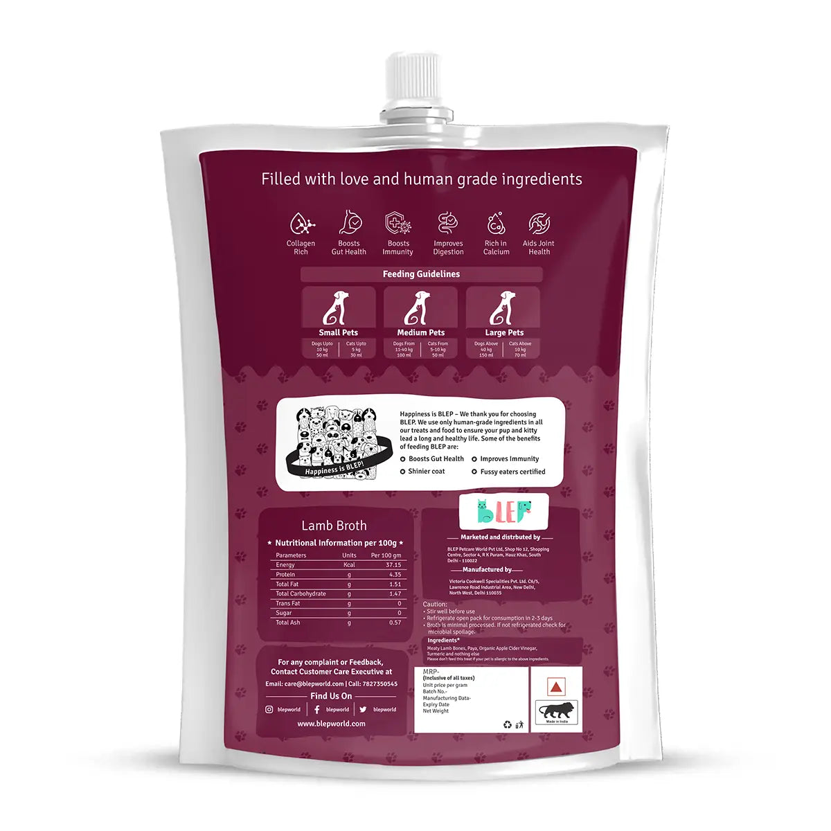 Lamb Broth for Cats & Dogs - 100 ml
