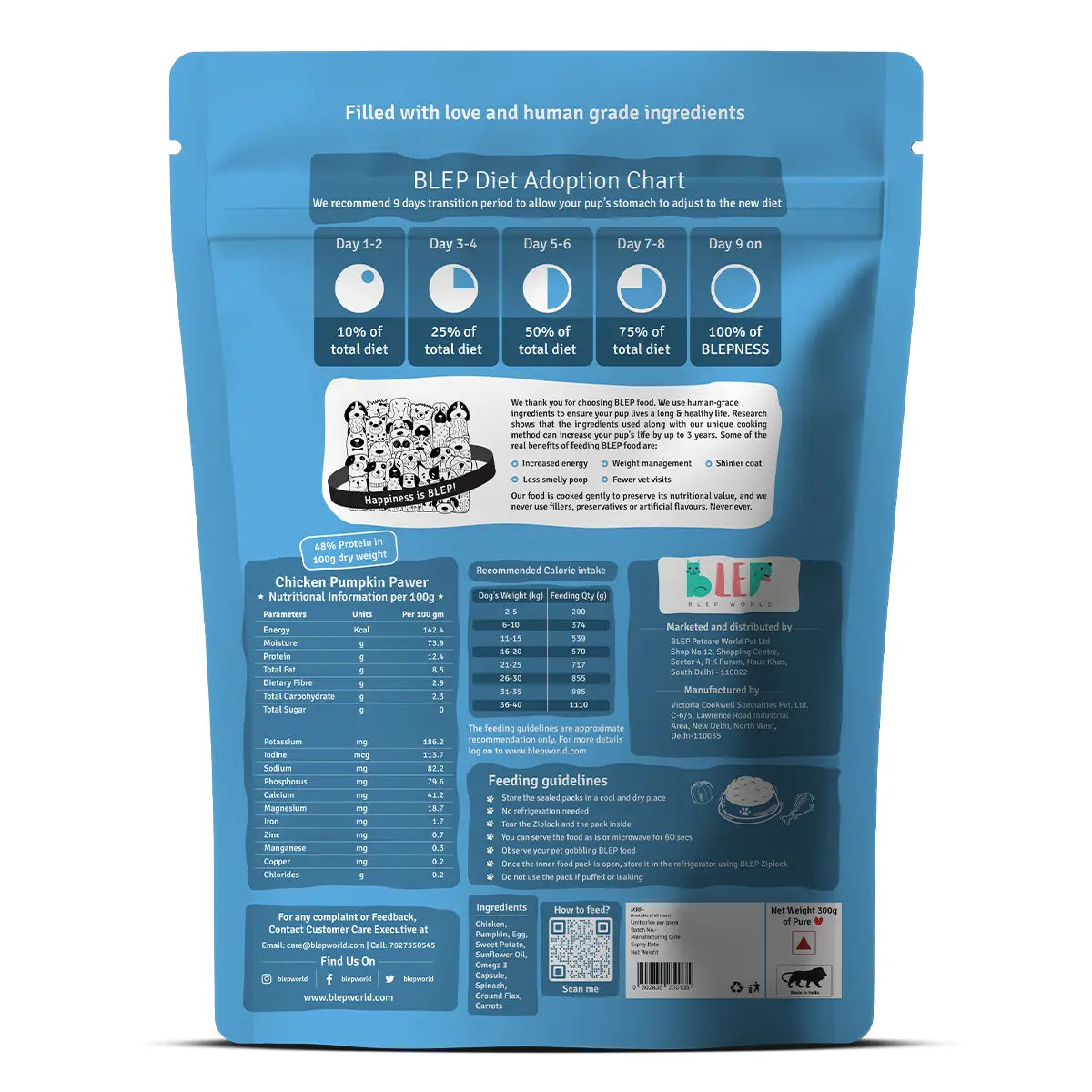 Monthly Pack of Chicken Pumpkin, Zucchini & Broccoli Fresh Dog Food