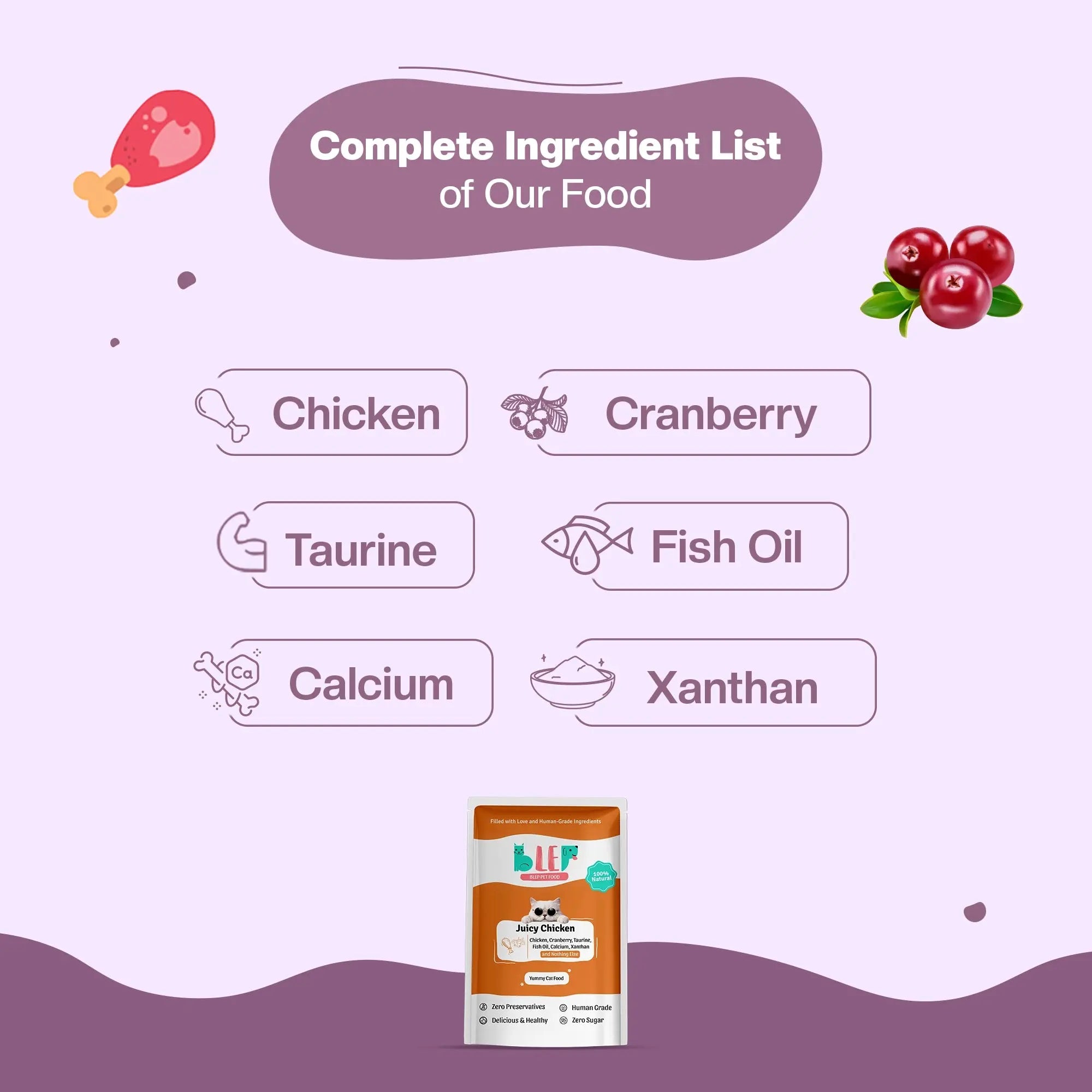 Juicy Chicken Fresh Cat Food - Zero Preservatives