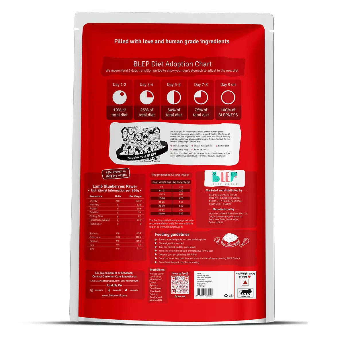Monthly Pack of Lamb Blueberry Fresh Dog Food
