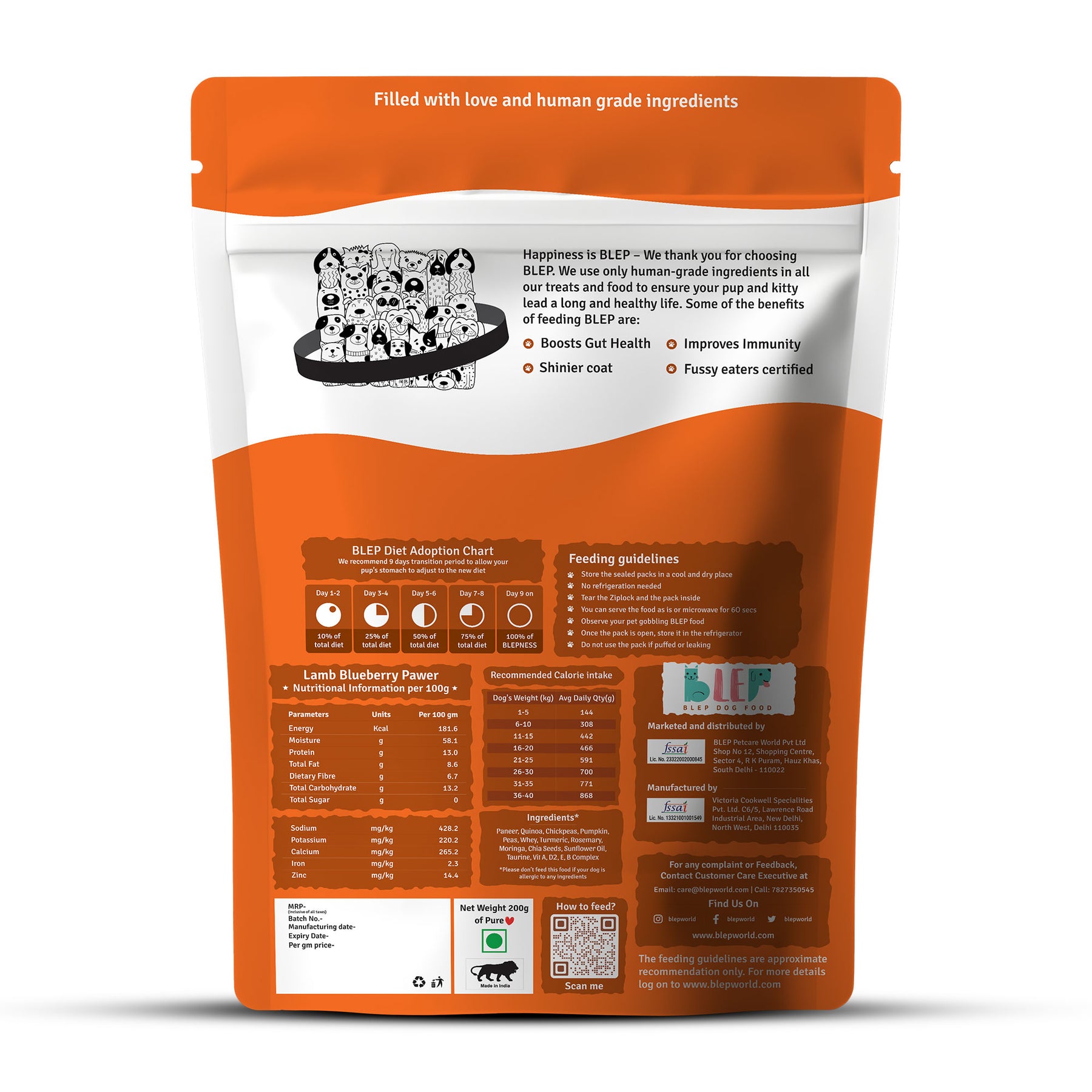 Paneer Quinoa Fresh Dog Food - No Preservatives