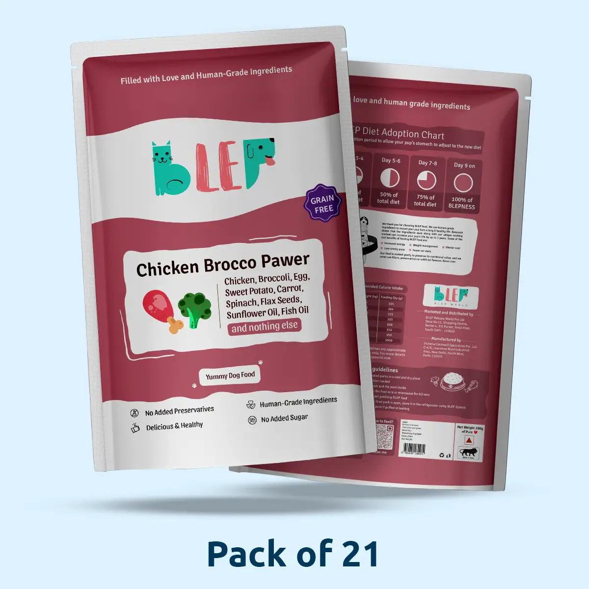 Monthly Pack of Chicken Broccoli Fresh Dog Food