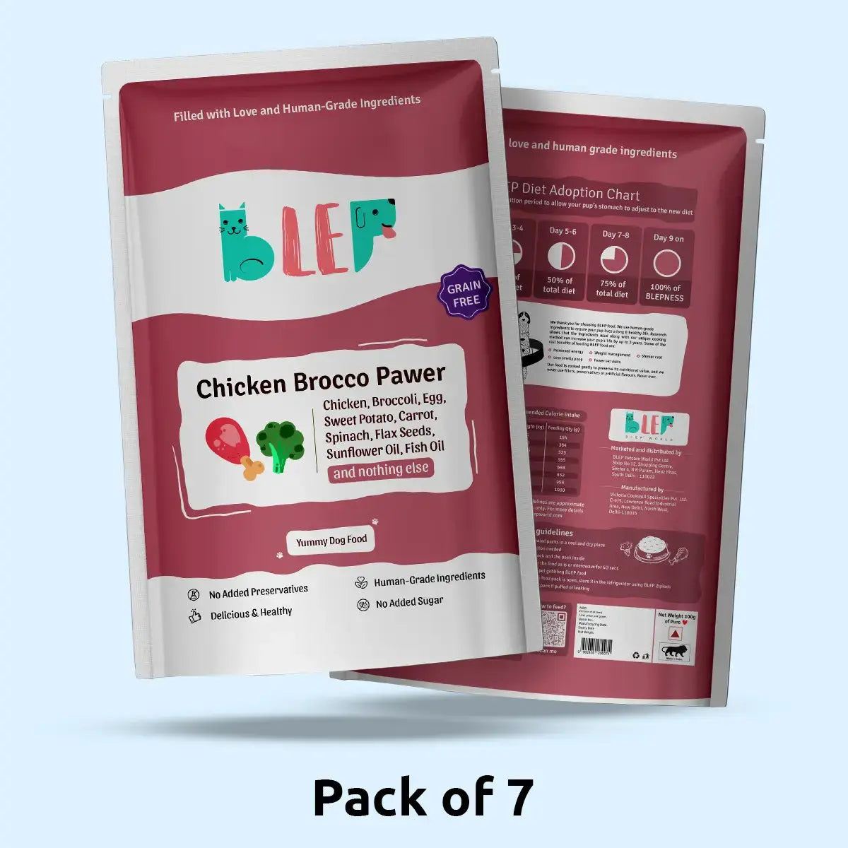 Chicken Broccoli Fresh Dog Food - Zero Preservatives BlepWorld