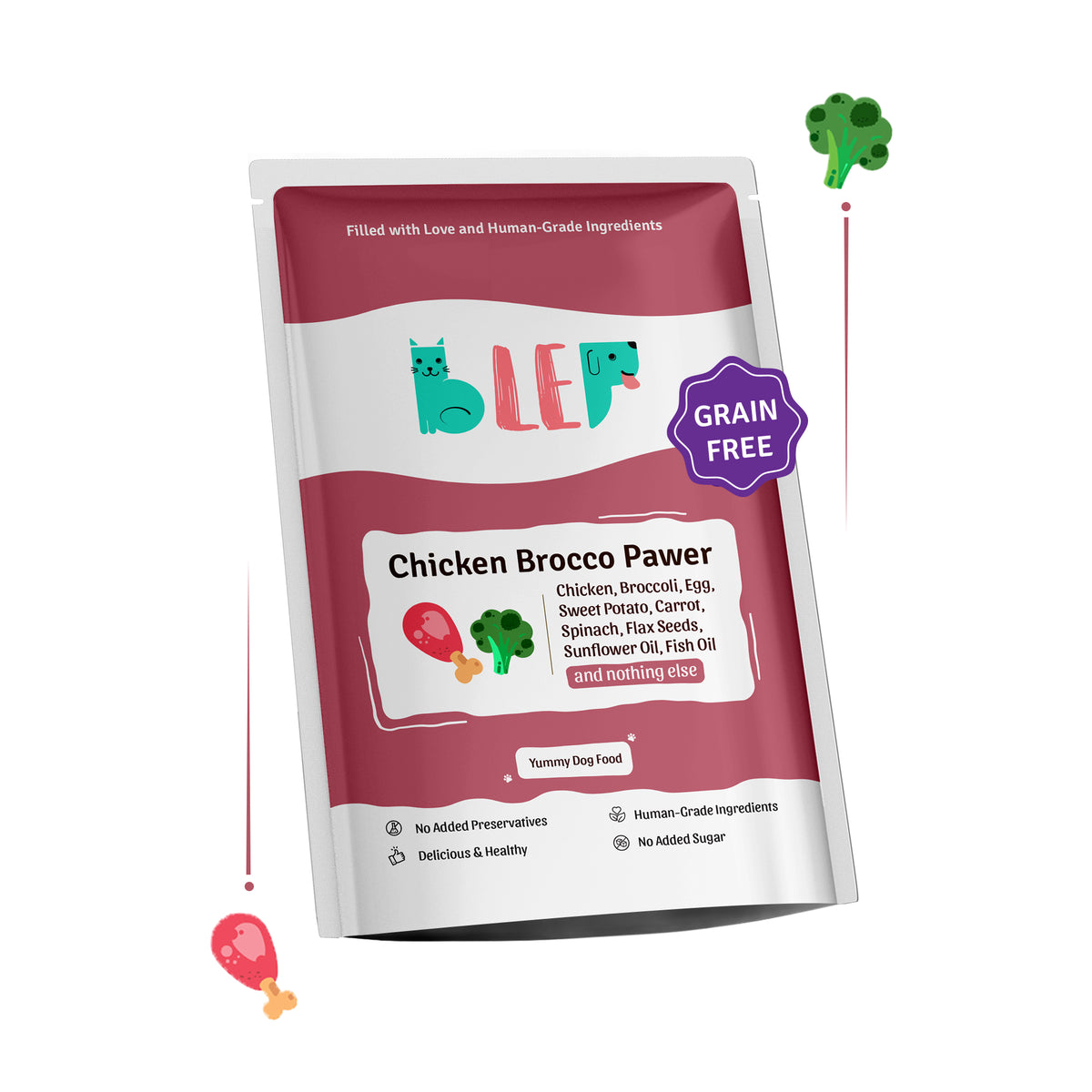 Chicken Broccoli Fresh Dog Food - Zero Preservatives