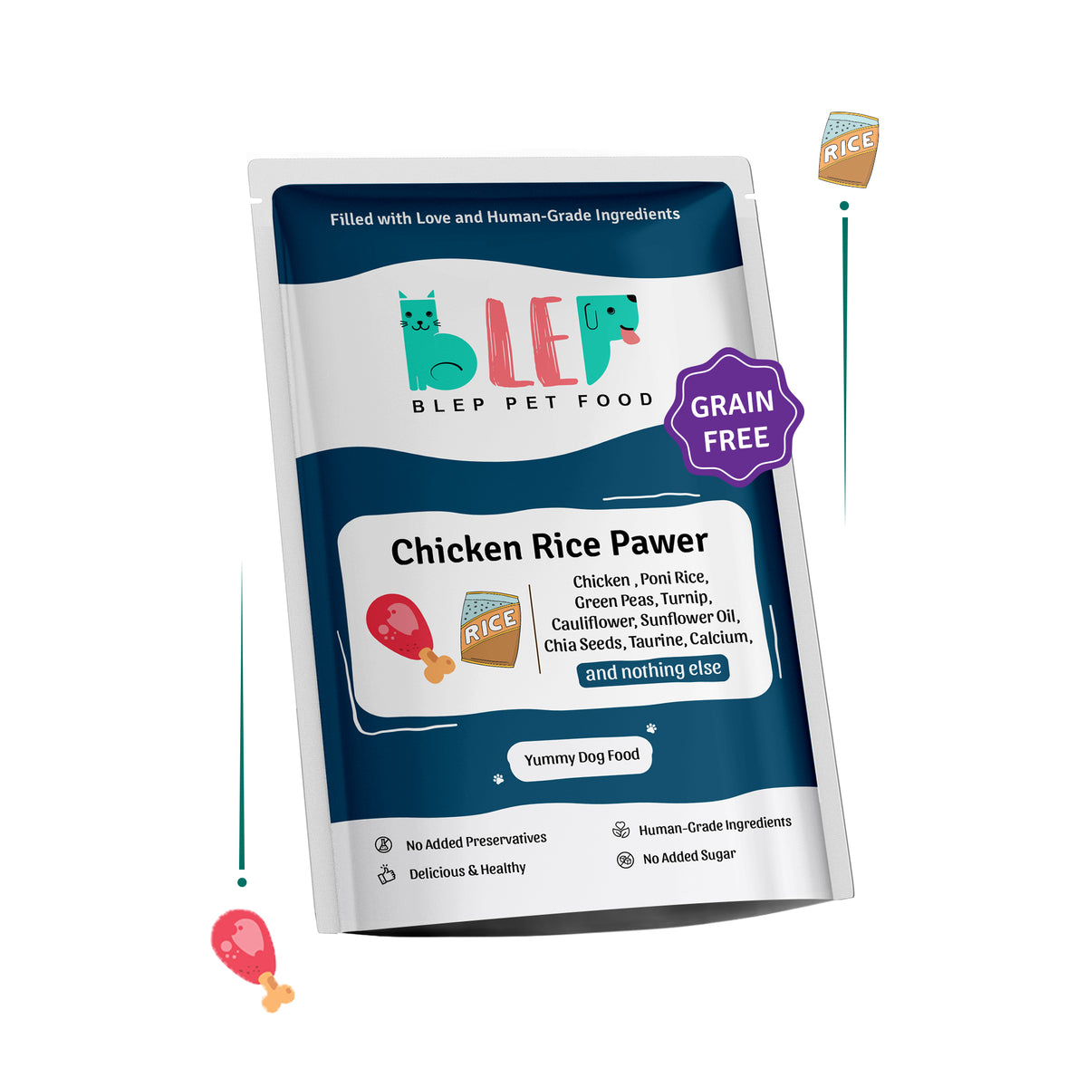 Chicken Rice Fresh Dog Food - Zero Preservatives
