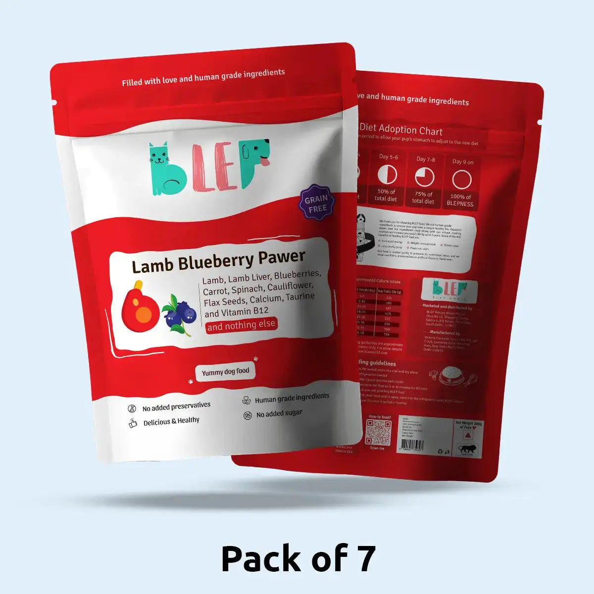 Lamb Blueberry Fresh Dog Food - Zero Preservatives BlepWorld