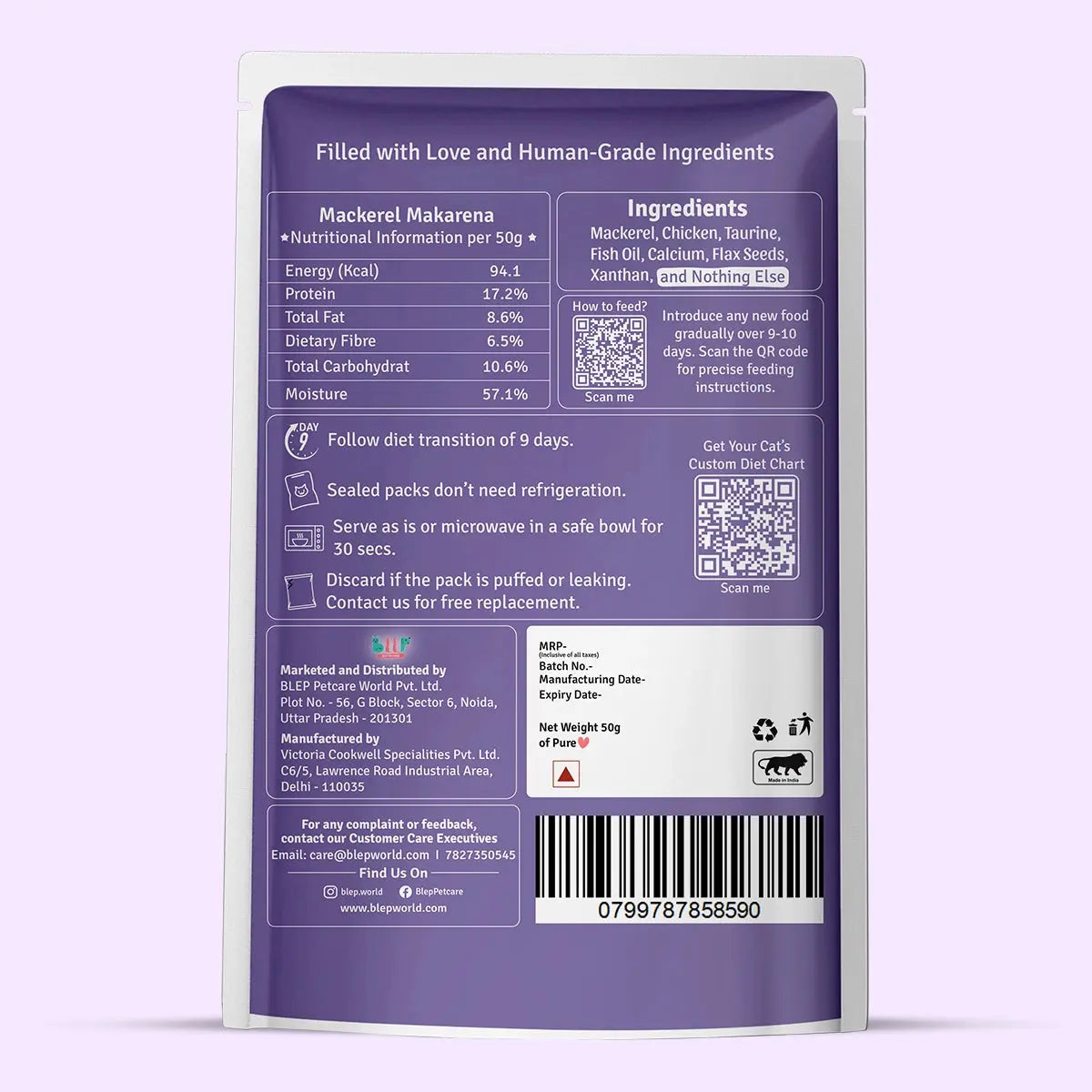 Mackerel Makarena Fresh Cat Food Trial Pack