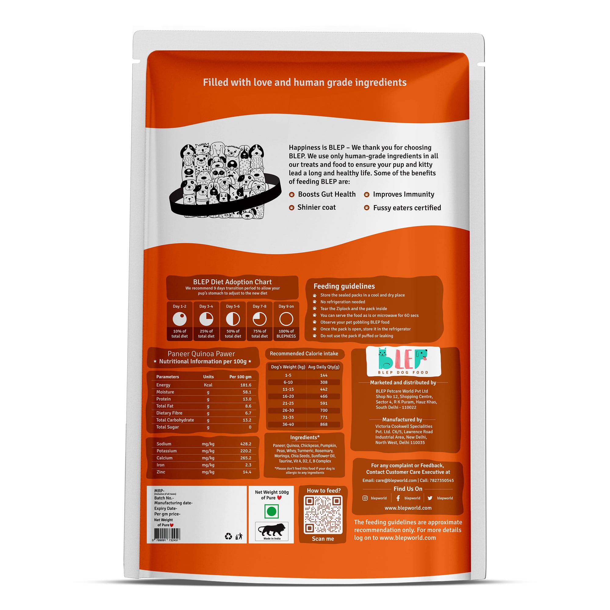 Paneer Quinoa Dog Food Trial Pack
