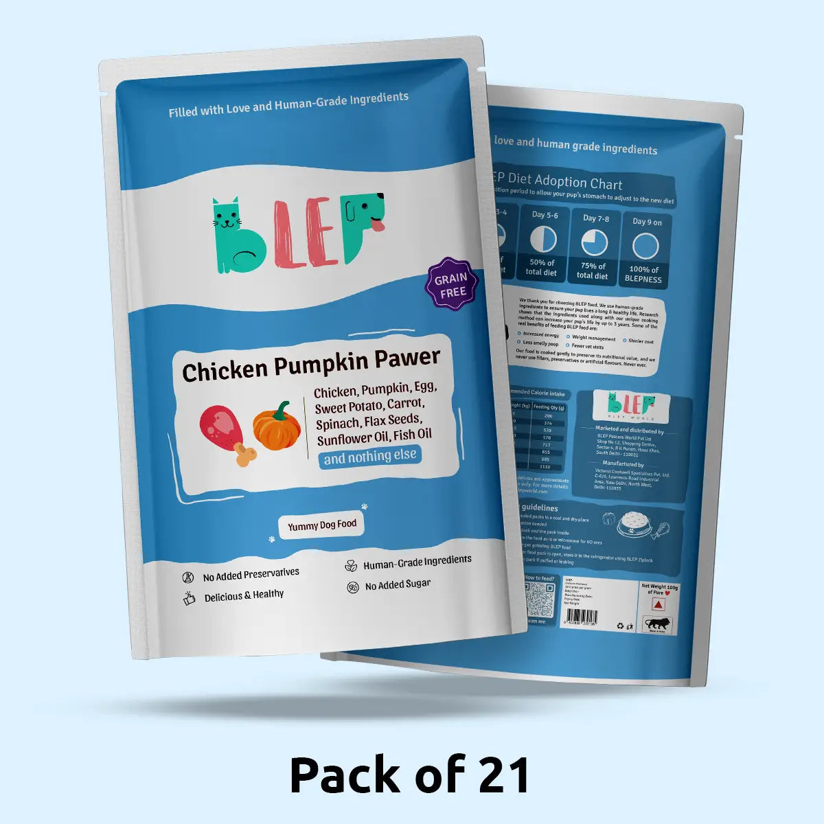 Chicken Pumpkin Fresh Dog Food - Zero Preservatives BlepWorld