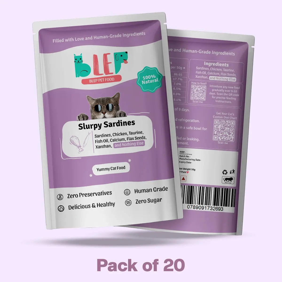 Monthly Pack of Slurpy Sardines Fresh Cat Food