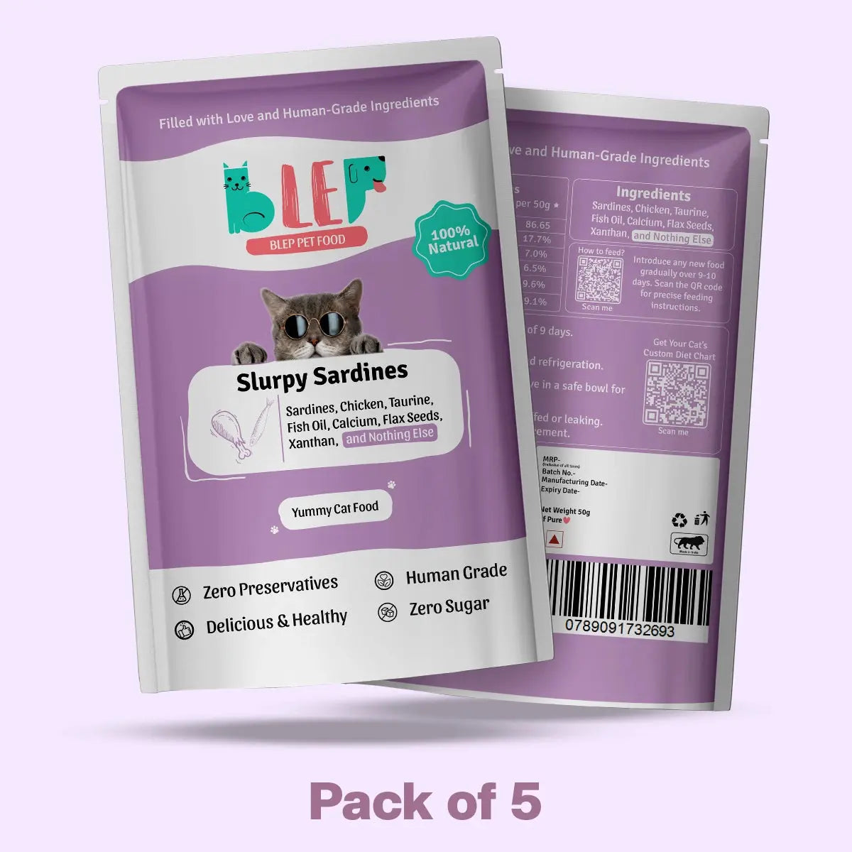 Slurpy Sardines Fresh Cat Food - Zero Preservatives