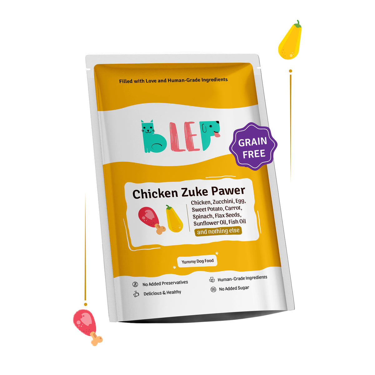 Chicken Zucchini Fresh Dog Food - Zero Preservatives