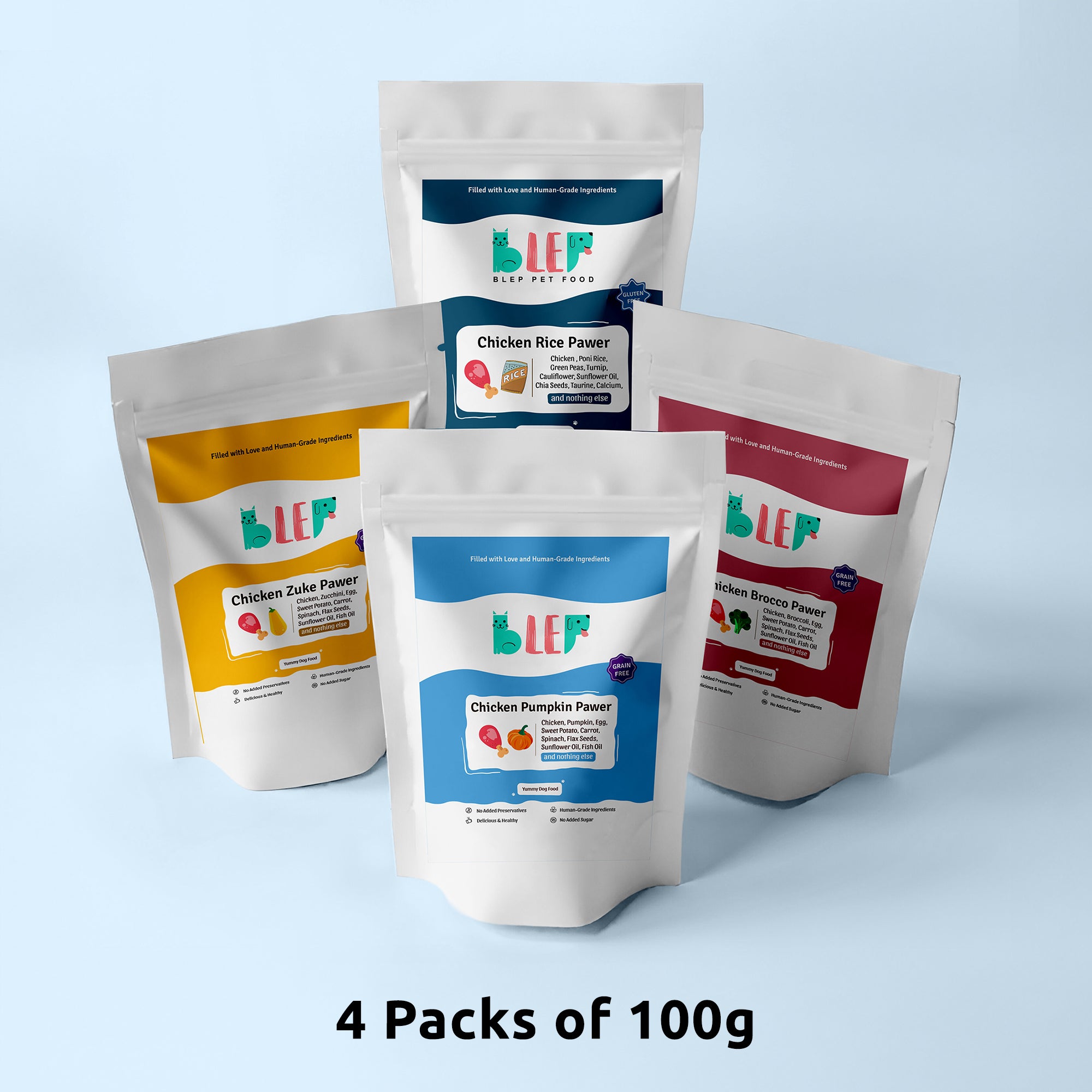 Chicken Combo Fresh Dog Food - 4 Packs of 100g