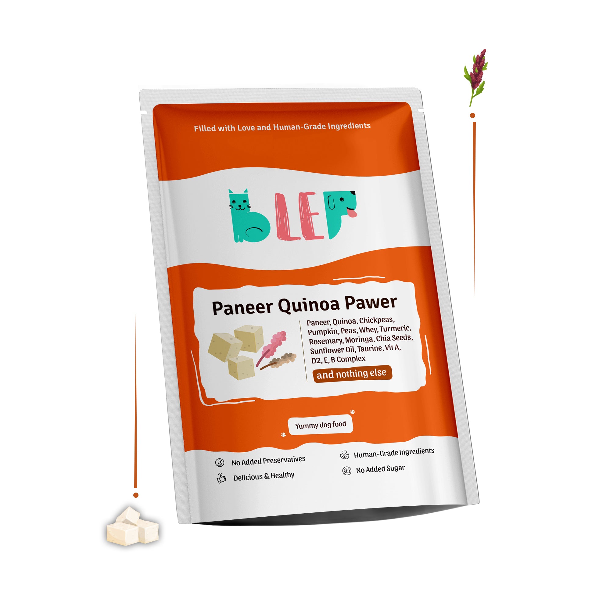 Paneer Quinoa Fresh Dog Food - No Preservatives